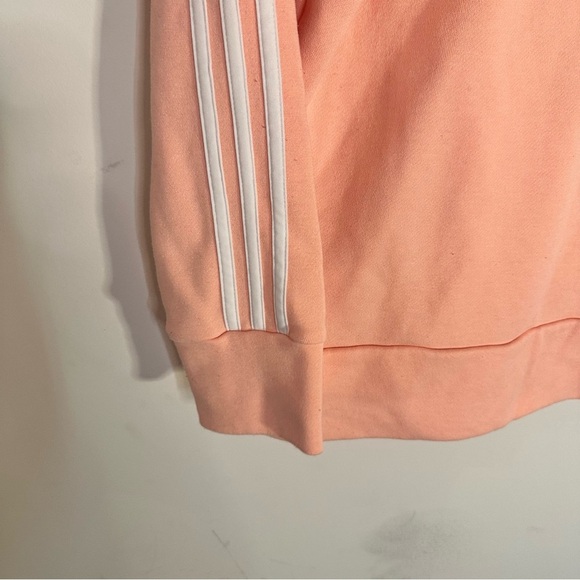 Adidas Climalite Pink Long Sleeve Sweatshirt Women’s Large 3Stripes Crewneck - Picture 9 of 14